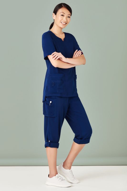 Womens Avery Round Neck Scrub Top - Navy (Size 3XL)  - Navy  3XL