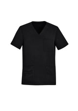 Mens Avery V-Neck Scrub Top - Black (Small)