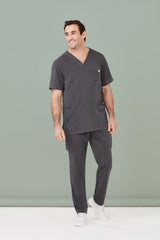 Mens Avery V-Neck Scrub Top - Charcoal (XS)
