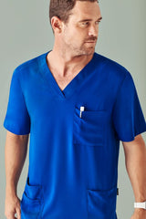 Mens Avery V-Neck Scrub Top - Electric Blue (4XL)