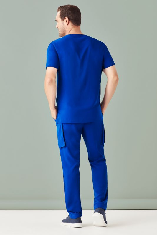 Mens Avery V-Neck Scrub Top - Electric Blue (Medium)