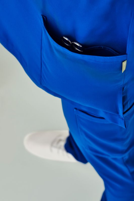 Mens Avery V-Neck Scrub Top - Electric Blue (XS)