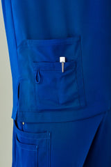 Mens Avery V-Neck Scrub Top - Electric Blue (Small)