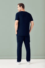 Mens Avery V-Neck Scrub Top - Midnight Navy (XL)