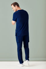 Mens Avery V-Neck Scrub Top - Navy (Medium)
