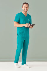 Mens Avery V-Neck Scrub Top - Teal (3XL)