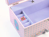 Musical jewellery box featuring a twirling ballerina, star-shaped mirror, and elegant design, ideal for storing keepsakes.