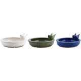 Bird Bath - Ceramic Round Assorted 27 x 27 x 11cm (Set of 3 Asstd)