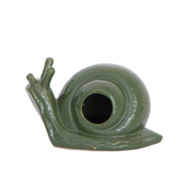 Snail Trap - Snail Shape Green Ceramic (18 x 15cm)