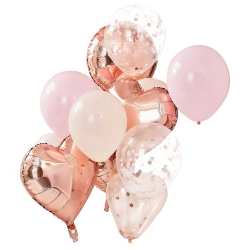 Mix It Up Rose Gold And Blush Balloon Bundle (Set of 12)