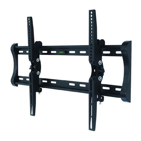 Black tilt TV bracket for 40"-60" screens, supports up to 60 kg with +/- 15° tilt, easy installation and cable management.