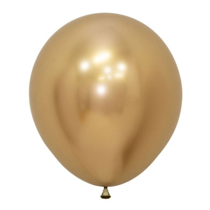 Pack of 6 Sempertex 45cm Metallic Reflex Gold Latex Balloons, perfect for elegant celebrations and vibrant decor.