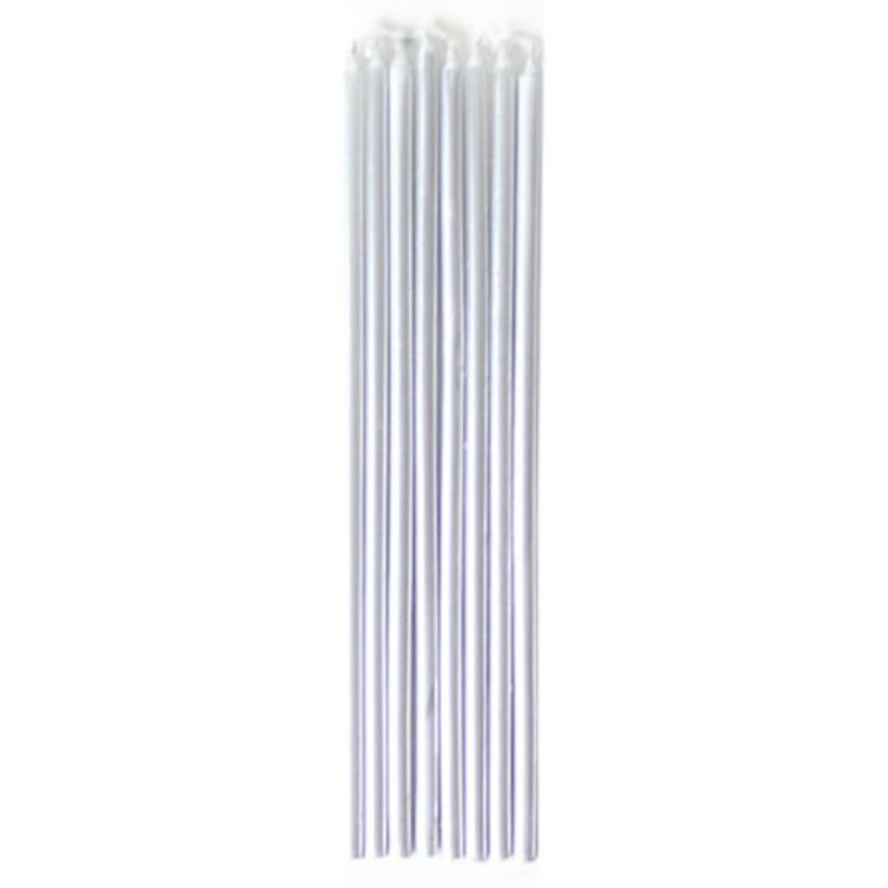 Silver Taper Candles - Pack of 10