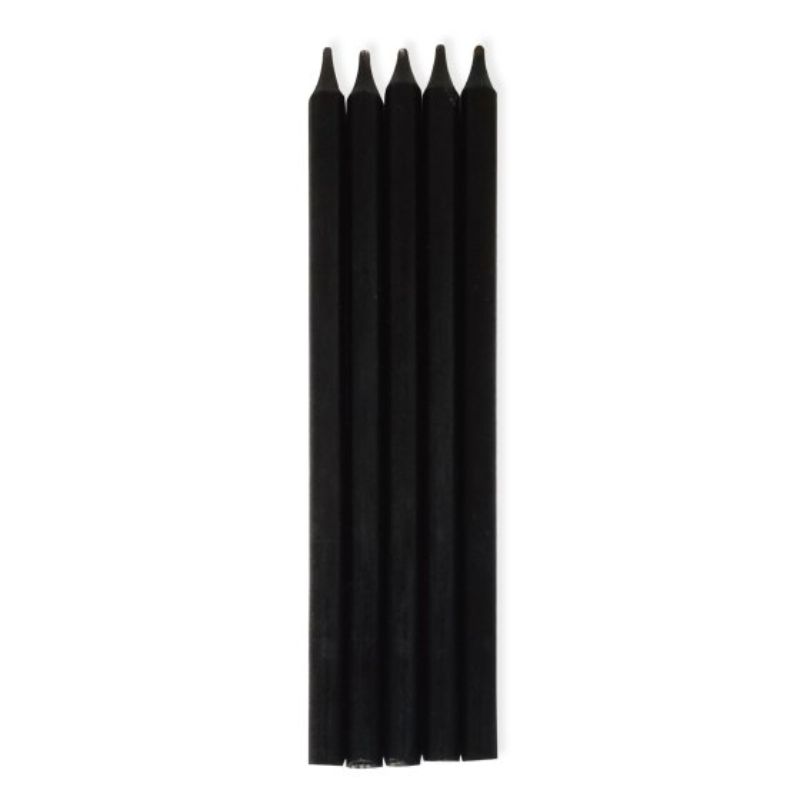 Black Matte Taper Candles - Pack of 10