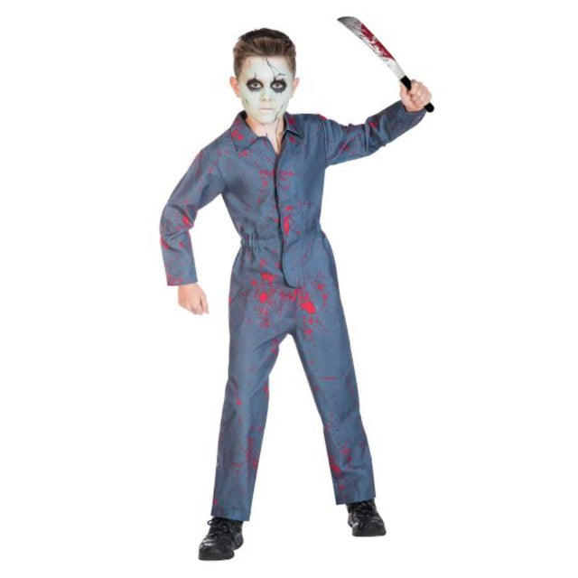 High-quality jumpsuit for kids aged 6-8, designed for a spooky Halloween look with vivid colors and detailed prints.