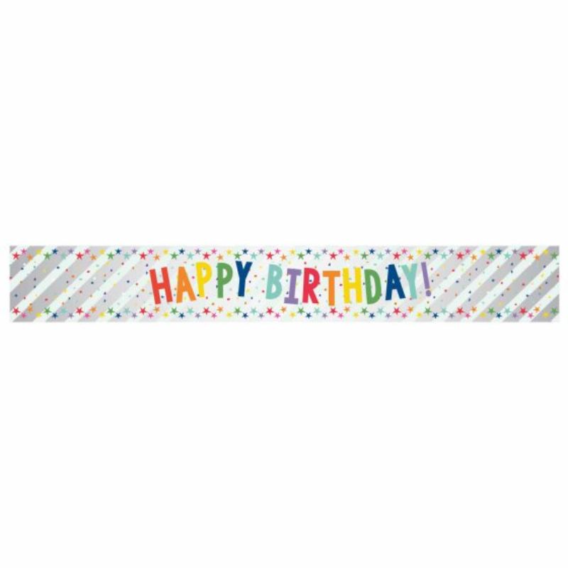 Banner Happy Birthday Multi-Coloured Foil 2.7m