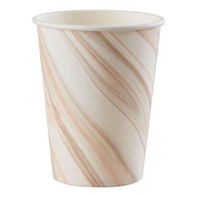 Mix It Up 9oz/266ml Paper Cups Natural Marble - Pack of 8