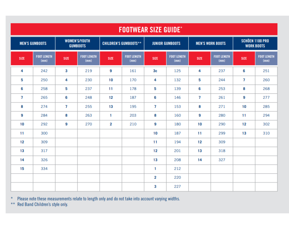Red Band Men's Gumboots (Size 11)