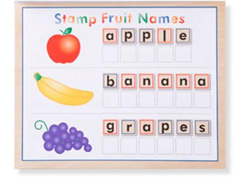 Wooden ABC 123 Stamp Set 71 Stamps Melissa & Doug