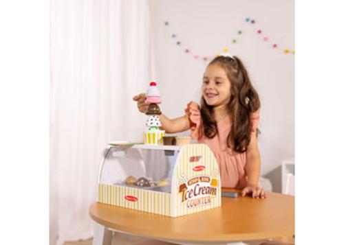 Wooden Scoop & Serve Ice Cream Counter Melissa & Doug 20 Piece