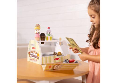 Wooden Scoop & Serve Ice Cream Counter Melissa & Doug 20 Piece