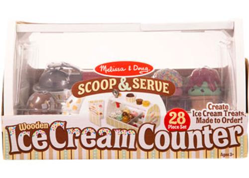 Wooden Scoop & Serve Ice Cream Counter Melissa & Doug 20 Piece