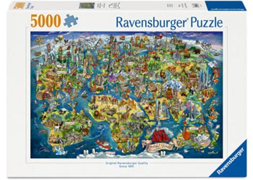 Illustrated World Map Jigsaw Puzzle 5000 Piece Ravensburger