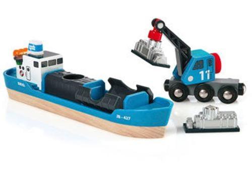 BRIO - Container & Crane Wagon 4 Pieces