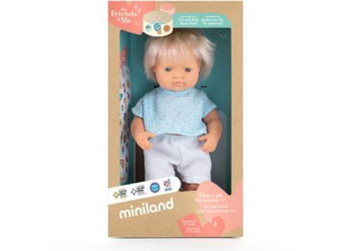 Miniland - My Friends & Me Baby Doll Blond Boy 38Cm