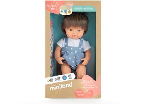 Miniland - My Friends & Me Baby Doll Brown Hair Boy 38cm