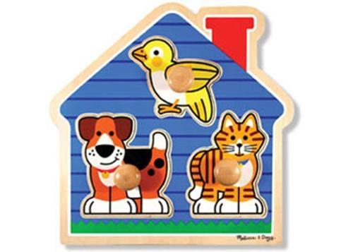 Melissa & Doug - House Pets Knob Puzzle 3 Pieces