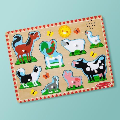 Melissa & Doug - Farm Animals Sound Puzzle 8 Pieces