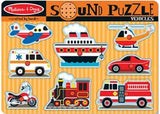 Melissa & Doug - Vehicles Sound Puzzle 8 Pieces