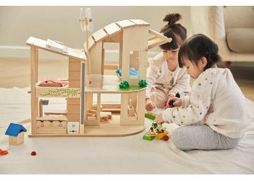 PlanToys - Green Dollhouse With Furniture