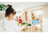 PlanToys - Green Dollhouse With Furniture