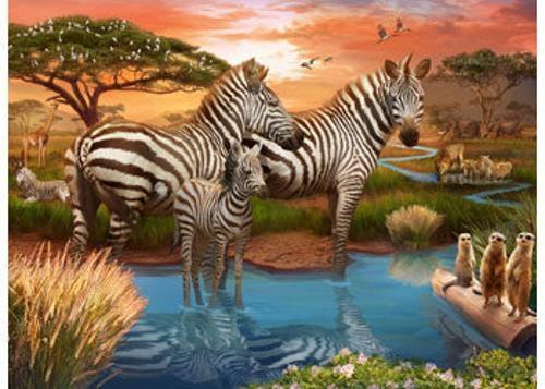 Ravensburger - Zebras at Waterhole Puzzle 500 Pieces