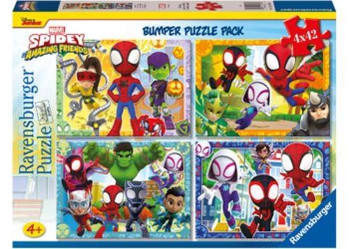 Ravensburger - Spidey's Team Bumper Pack Puzzle 4x42 Pieces