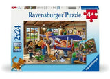 Ravensburger - Airplane & Train Repairs Puzzle 2x24 Pieces