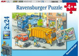 Ravensburger - Working Trucks Puzzle 2x24 Pieces