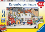 Ravensburger - Busy Fire Brigade Puzzle 2x24 Pieces