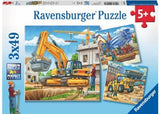 Ravensburger - Large Construction Vehicles Puzzle 3x49 Pieces