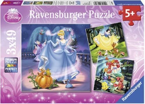 Ravensburger - Disney Snow White Cinderella Ariel 3x49 Pieces