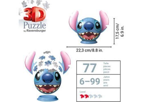 Ravensburger - 3D Puzzleball Disney Stitch with Ears 72 Pieces