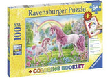 Ravensburger - Magical Unicorns Puzzle Colour Bk 100 Pieces