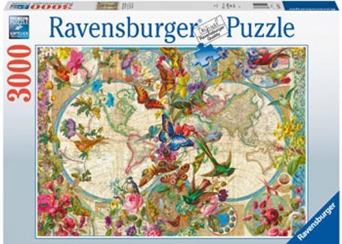 Ravensburger - Flora & Fauna World Map Puzzle 3000 Pieces