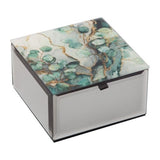 Mystic Jade Glass Mirror Trinket Box 11.5cm