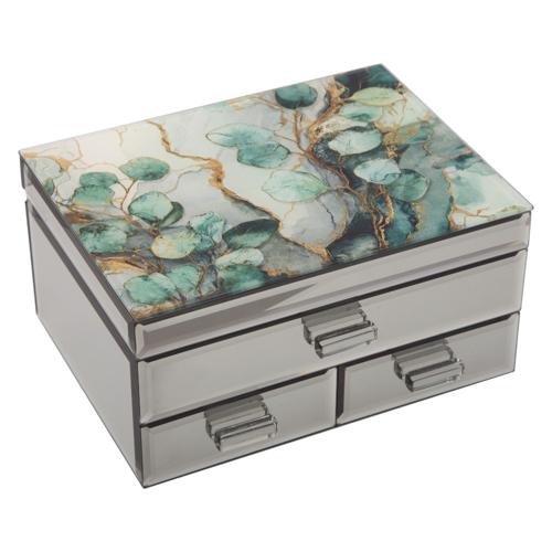 Mystic Jade Large Jewellery Box With 2 Drawers 24cm