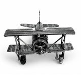 Recycled Metal Bi-Plane Ornament 19cm