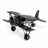 Recycled Metal Bi-Plane Ornament 19cm