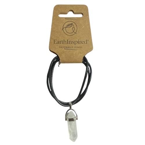Clear Quartz Crystal Point Necklace 15mm Adjustable Cord